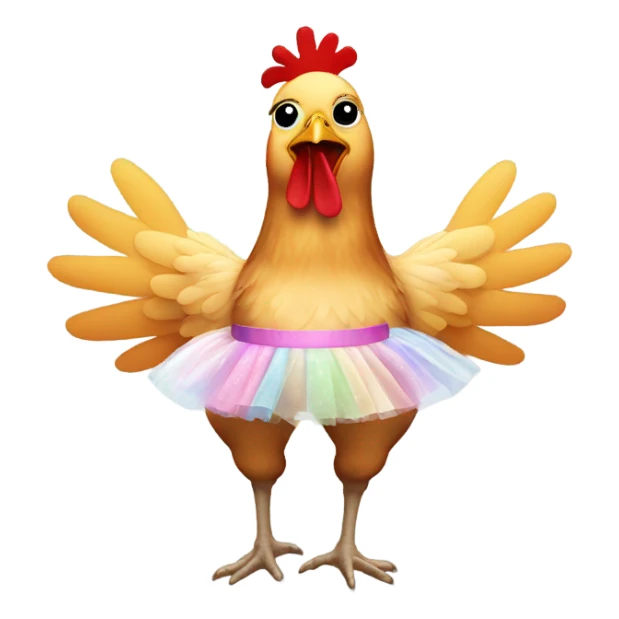 A chicken with a ballerina tutu sticker
