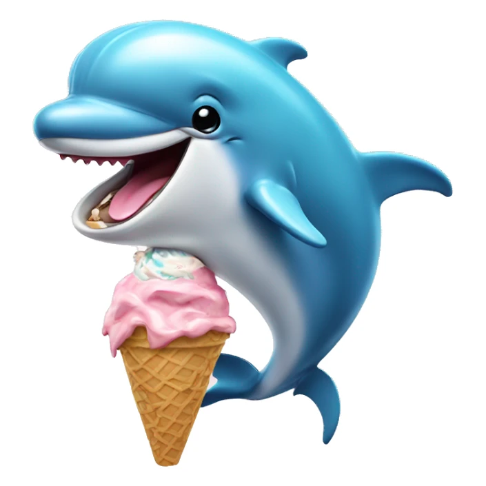 dolphin licking ice cream sticker