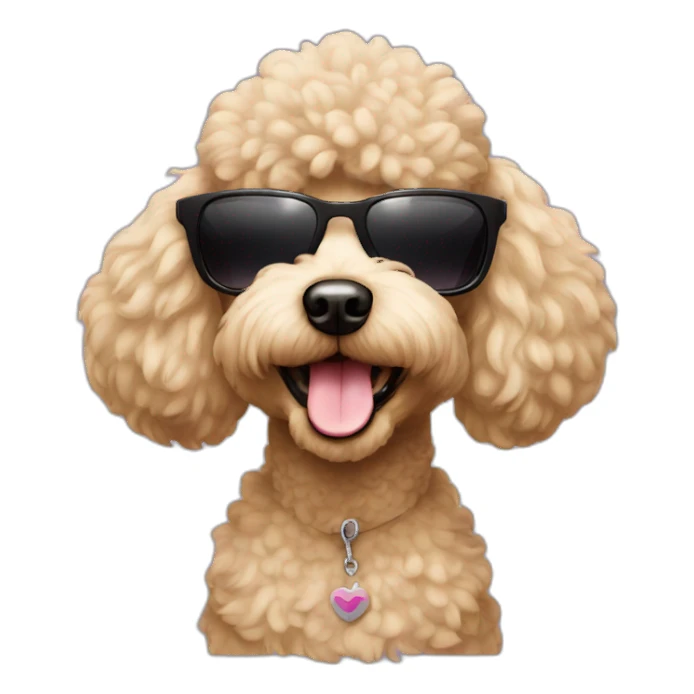 Poodle with sunglasses sticker