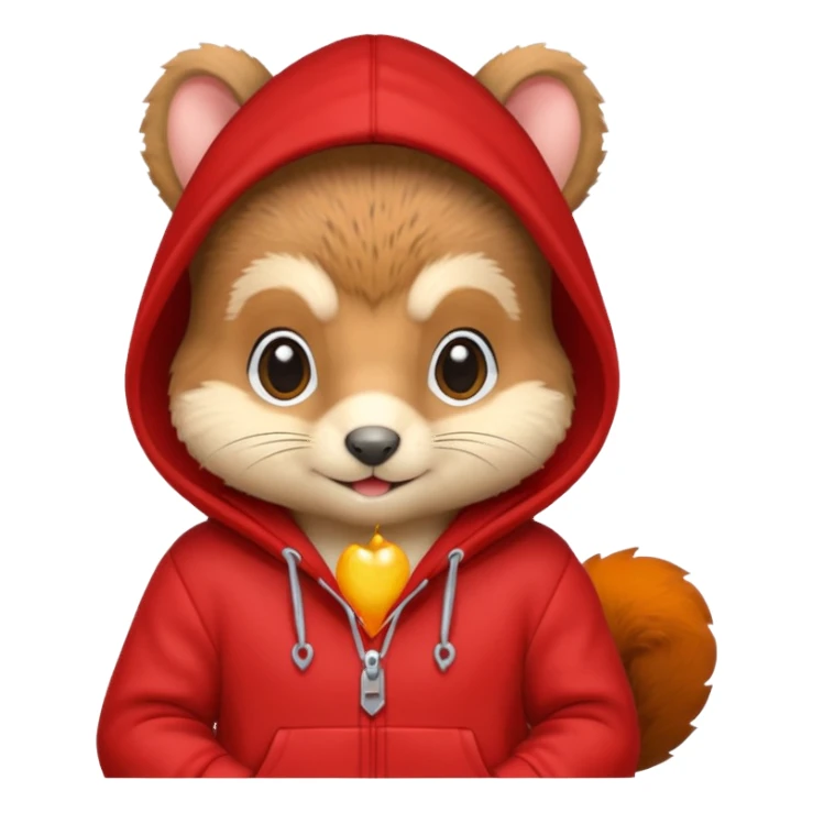 baby squirrel wear red hoodie sticker