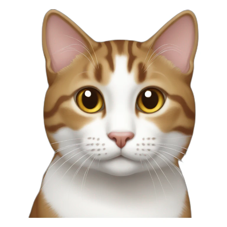 tabby brown and white cat sticker