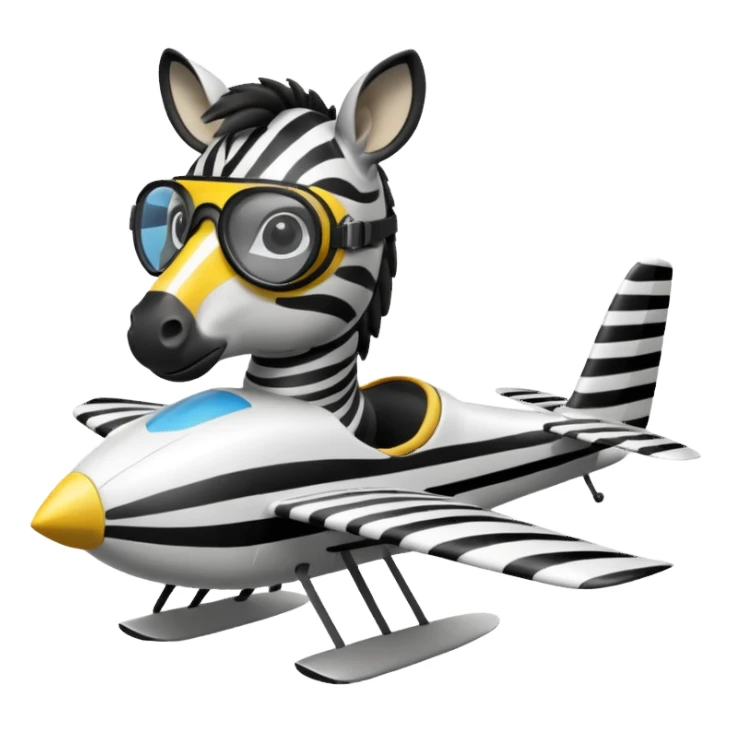 zebra driving glider sticker