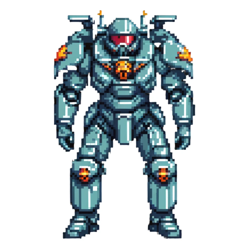 Helldiver soldier with giant mech suit sticker