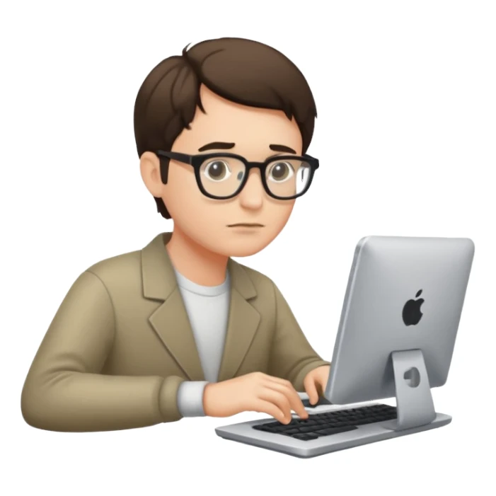 writer with computer sticker