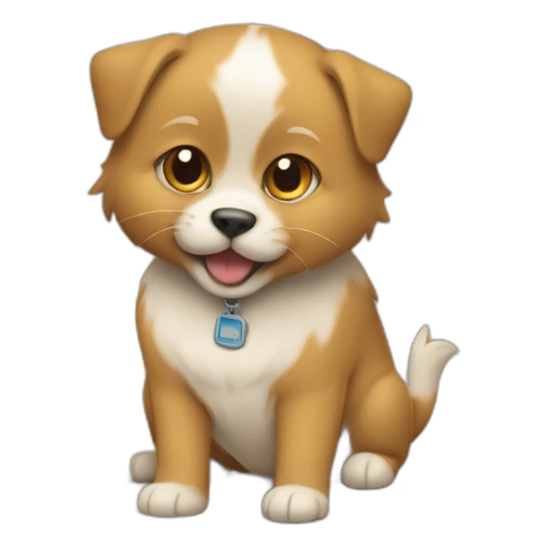 Un chat sur le dos d'un chien sticker