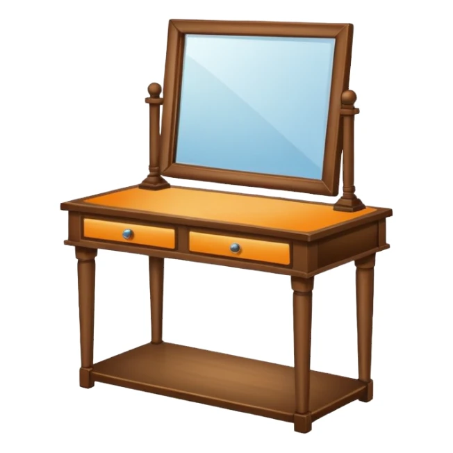 table with mirror sticker