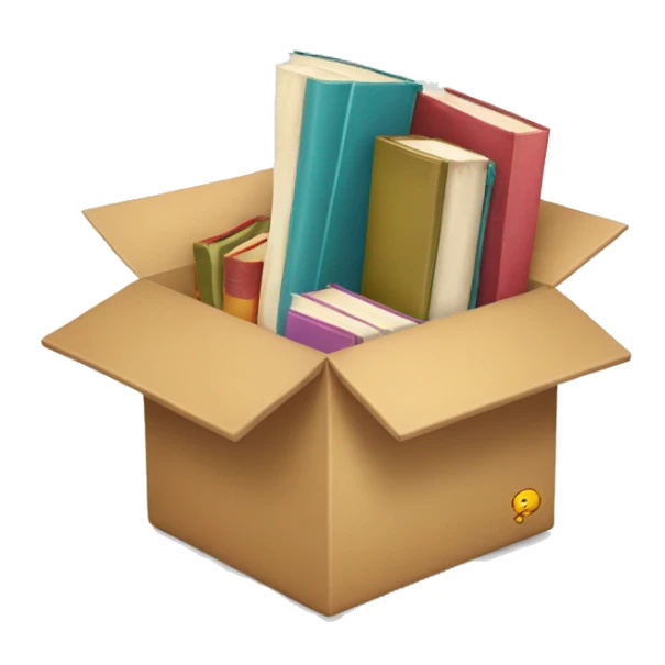 open box with books inside  sticker