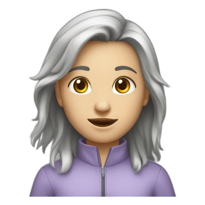 Девушка с пирсингом и серыми волосами  sticker