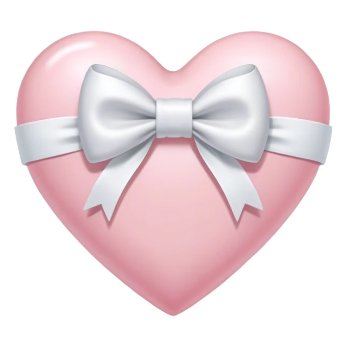Light pink heart with a white bow sticker