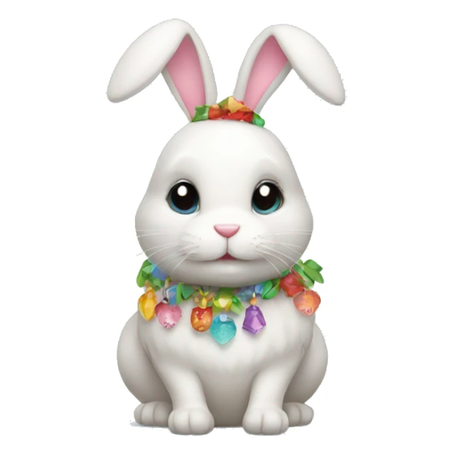 Bunny with cute decorations  sticker