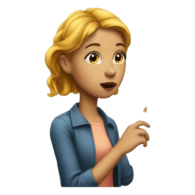 The girl with the cigarette sticker