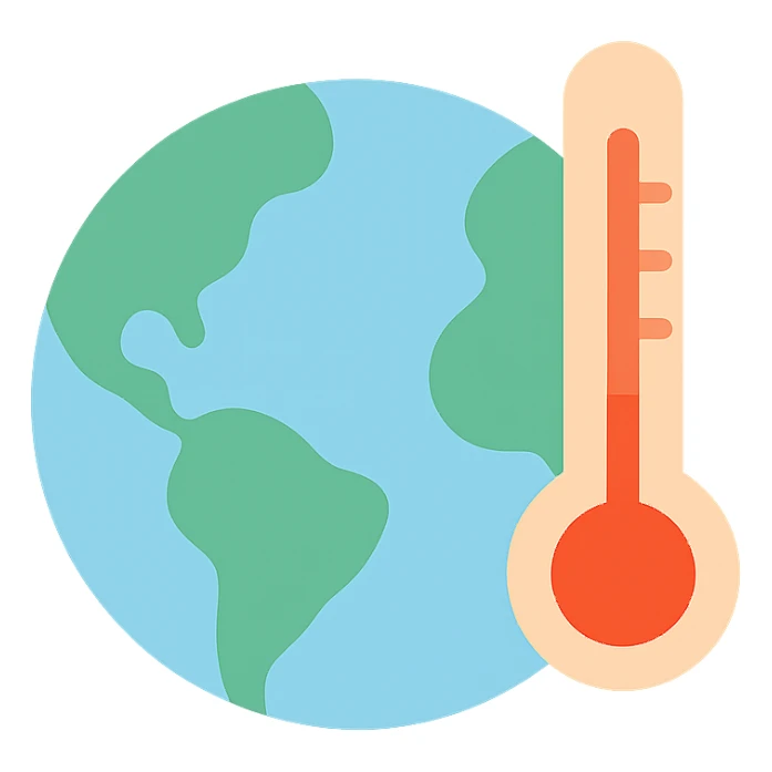 globe with a thermometer sticking out sticker