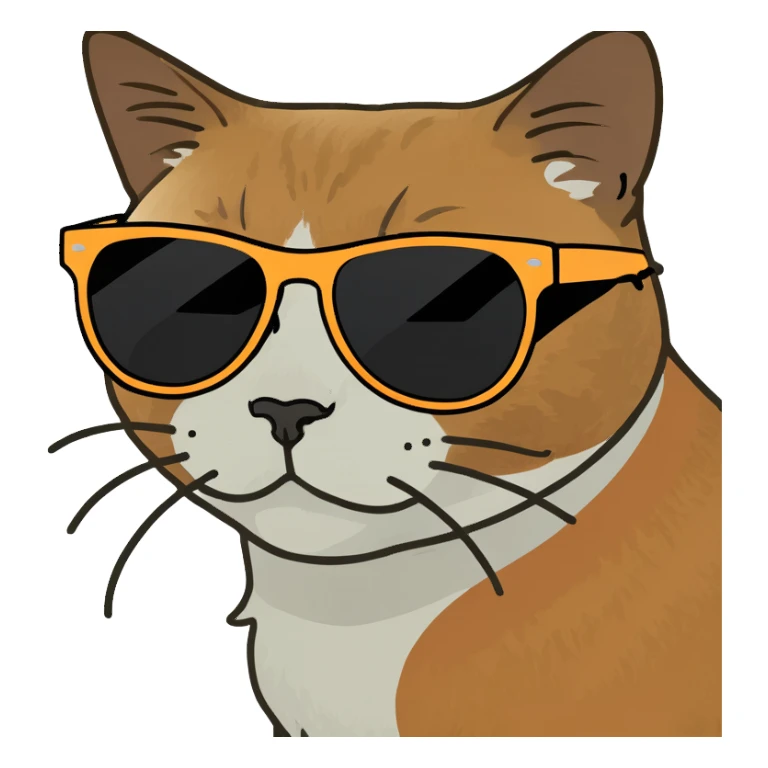 Cat with sunglasses sticker