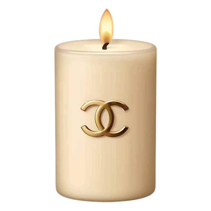 beige Chanel candle sticker
