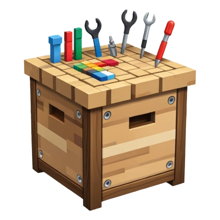 crafting table with tools like a minecraft style cube crafting table 100% like a minecraft table crafting sticker