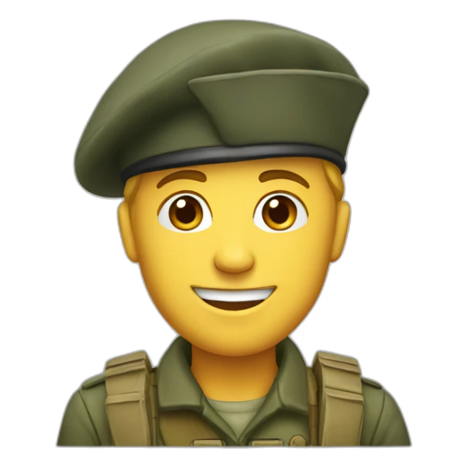 Dutch soldier with beret smiling sticker
