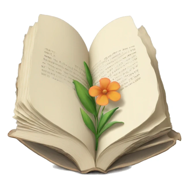 book with flower printed on the cover sticker