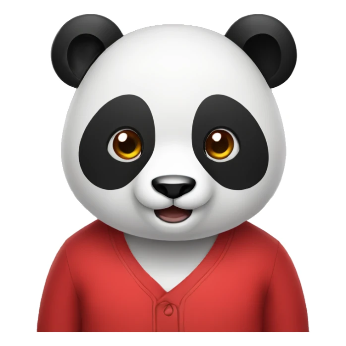 Panda in a red shirt sticker