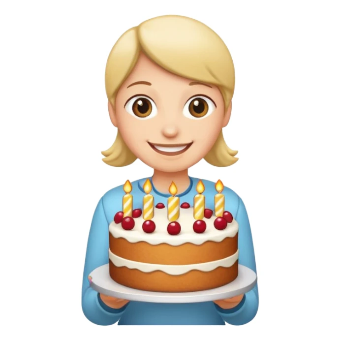 Smile with a cake sticker