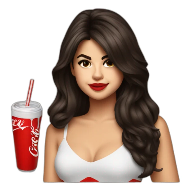 selena gomez drinking coke sticker