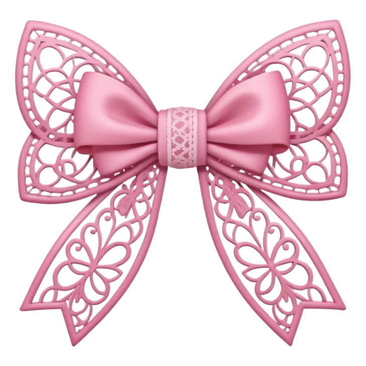 white LITTLE pink lace bow sticker