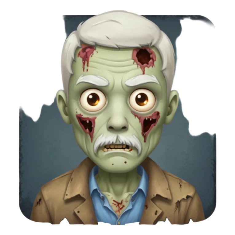 zombie with white mustahe sticker