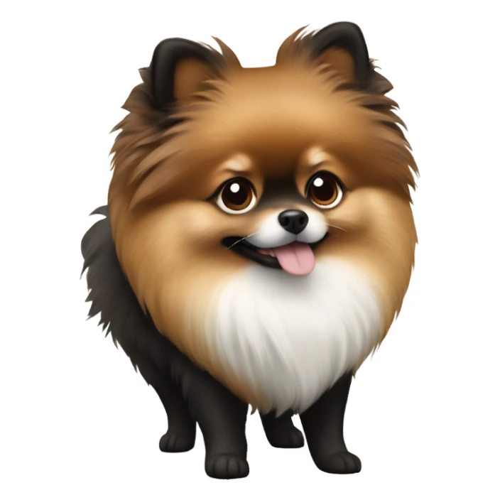 Pomeranian black with brown and white sticker