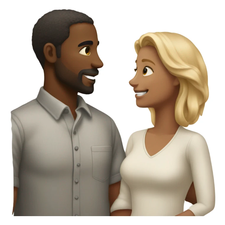 White people hyper realistic lovers sticker