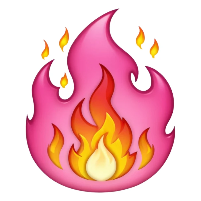 Pink fire sticker