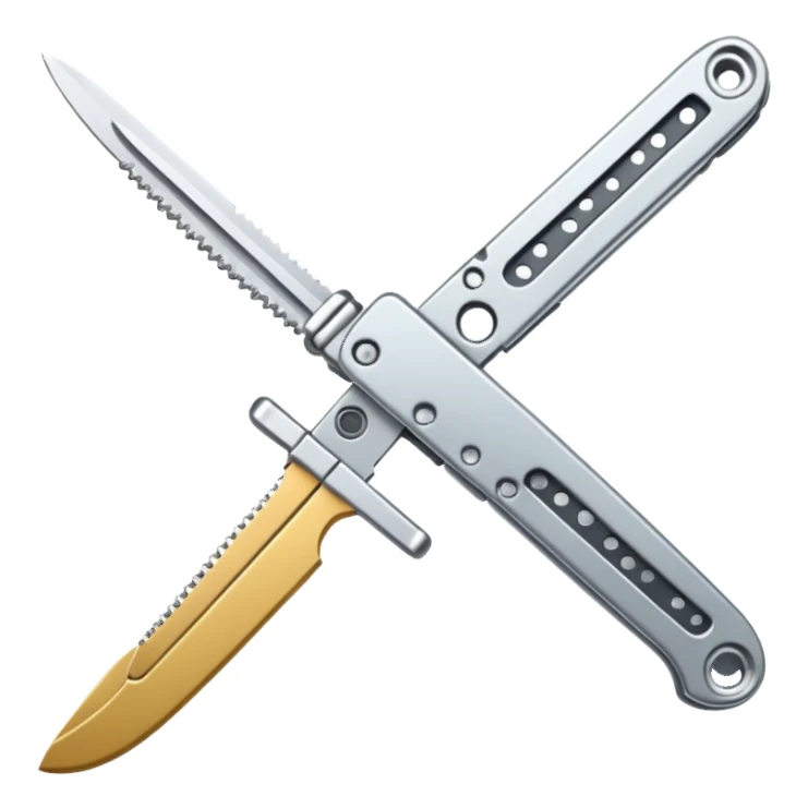 Silver colour butterfly knife sticker
