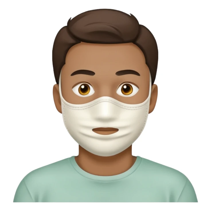 man with white clay face mask sticker