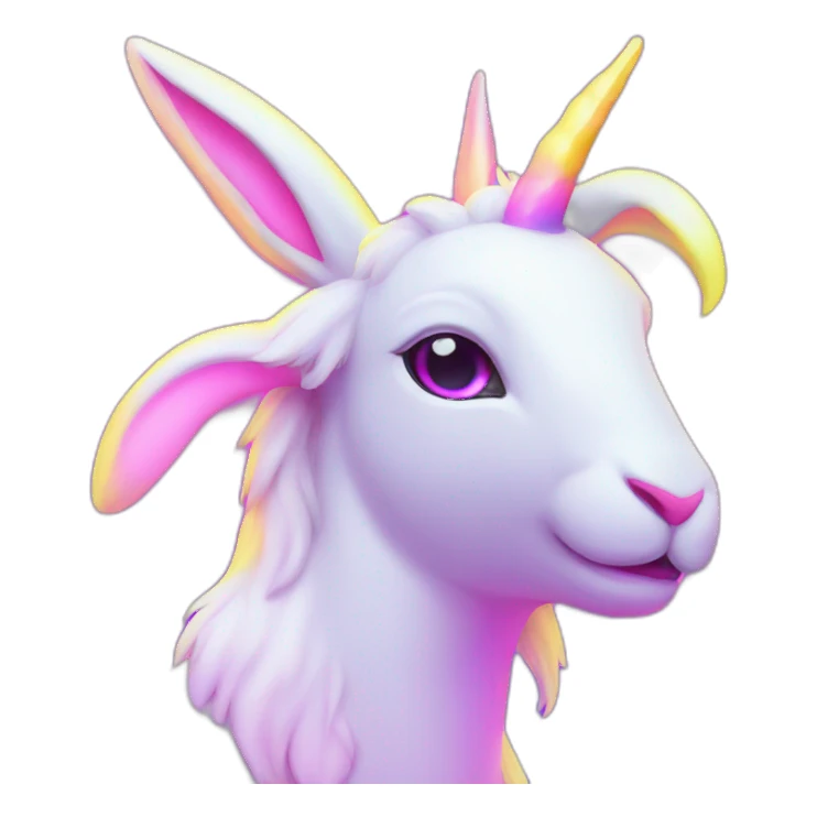 bunny unicorn neon sticker