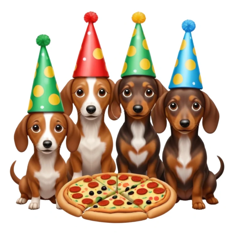 weiner dog pizza party sticker