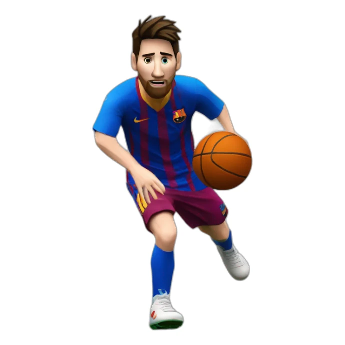 messi pateando una pelota de basket sticker