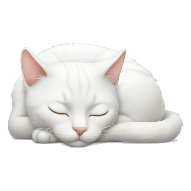 White cat sleeping  sticker