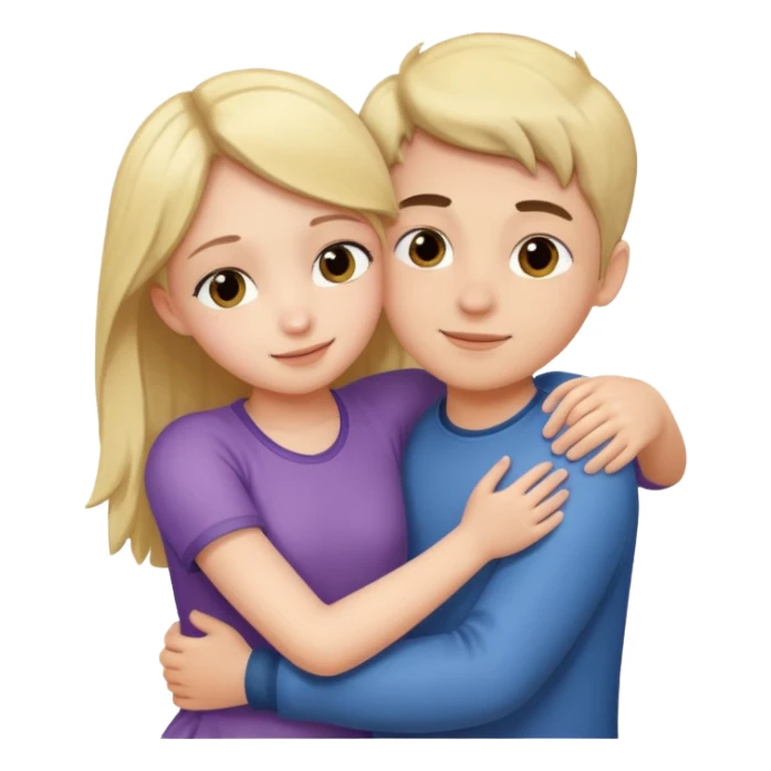 Girl hugging boy sticker