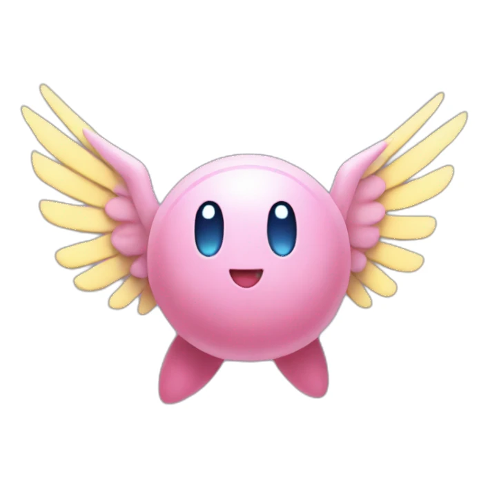 kirby with cyber wings sticker