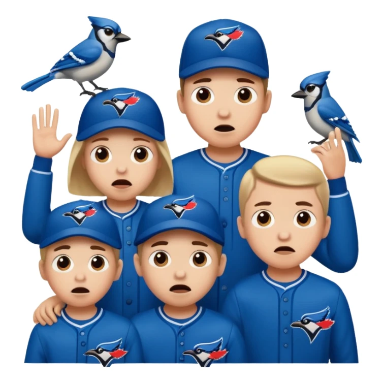 terrified children watching blue jays game sticker