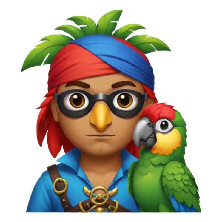pirate and parrot sticker