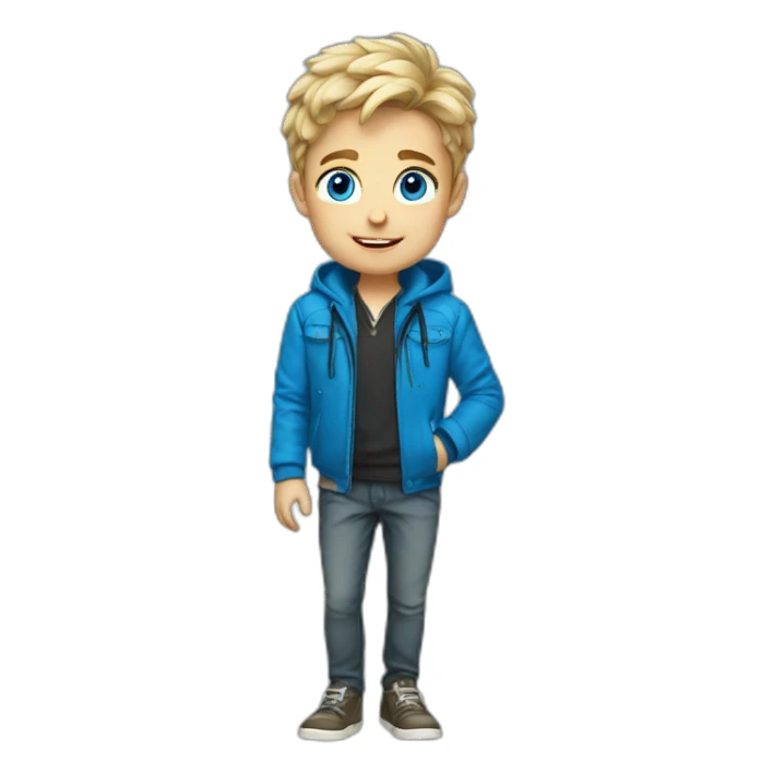 Australian smart boy blue eyes with expensive jacket sticker