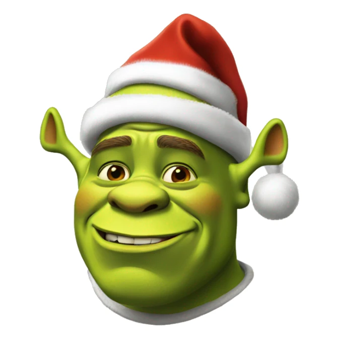 Shrek with Santa hat sticker
