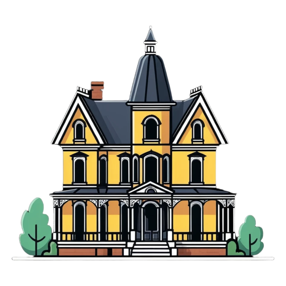Victorian house under construction sticker