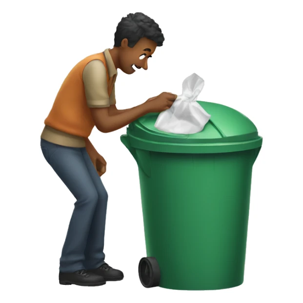 Putting something in a dustbin  sticker