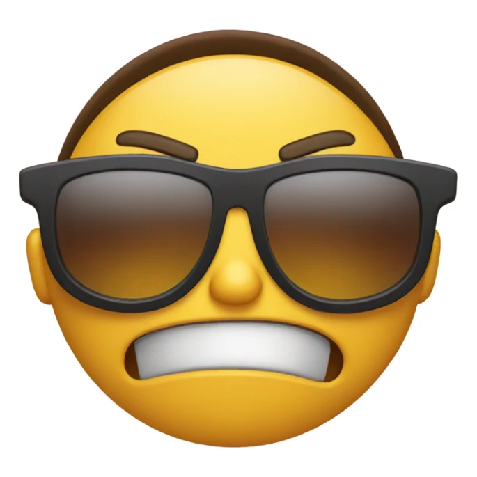 Angry face with sunglasses  sticker