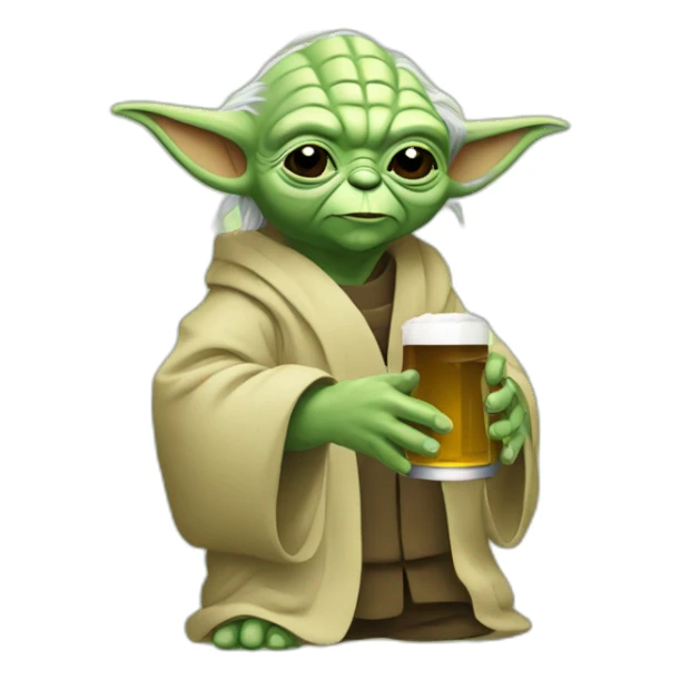Yoda qui bois une bière sticker