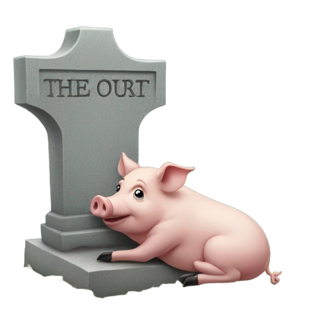 Pig on a grave sticker