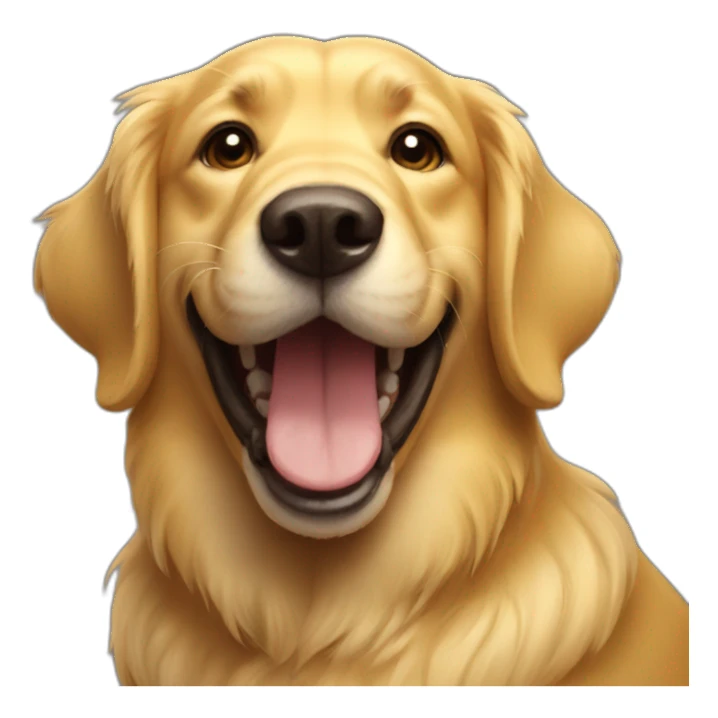 golden dog smiling sticker