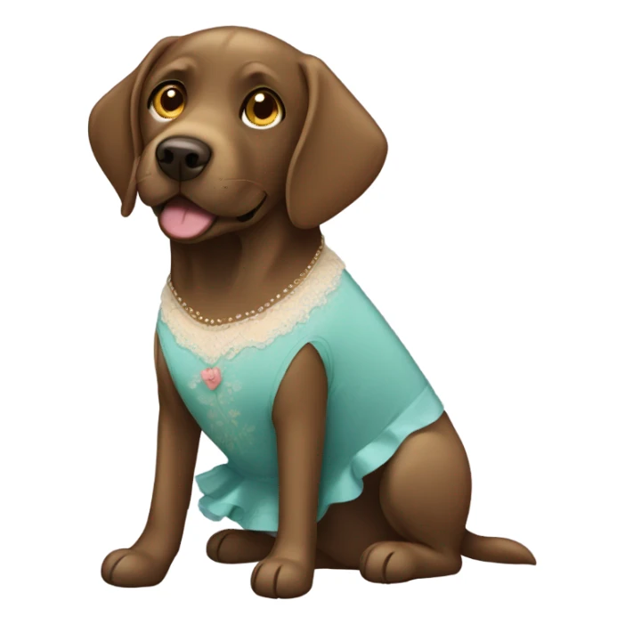 Brown Labrador in a dress sticker