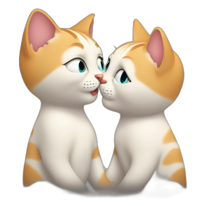 cats kissing sticker