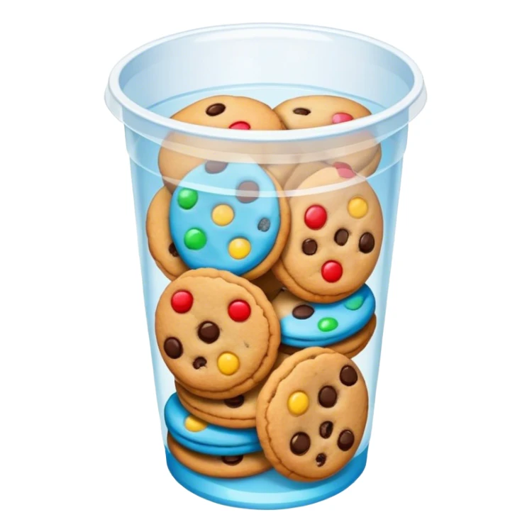 plastic cup with cookies  sticker